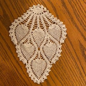 Vintage antiqued Beige Doily